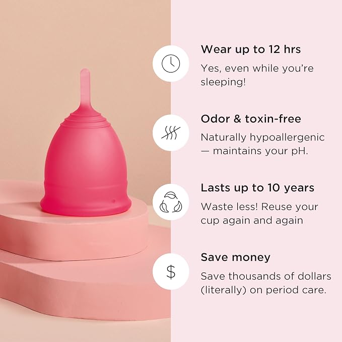 Saalt Menstrual Cup – Reusable Period Cup – Made for Comfortable, Leak-Free Protection Up to 12 Hours – BPA & Latex Free – Includes Cup & Carry Bag (Regular, Himalayan Pink)