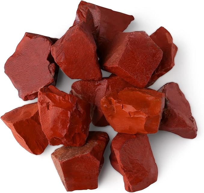 LAIDANLA Red Jasper 2" Natural Rough Stones Crystal Large Raw Crystals Bulk Healing Gemstones for Reiki Healing Tumbling Fountain Rocks Wire Wrapping Decoration Cabbing Lapidary 4PCS 0.55lb