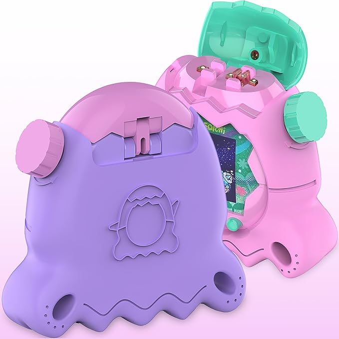 JCHPINE Hard Case and Silicone Cover for Tamagotchi Paradise Electronic Pet, Protective Cases for Tamagotchi Paradise with Screen Protector and Lanyard (Purple)