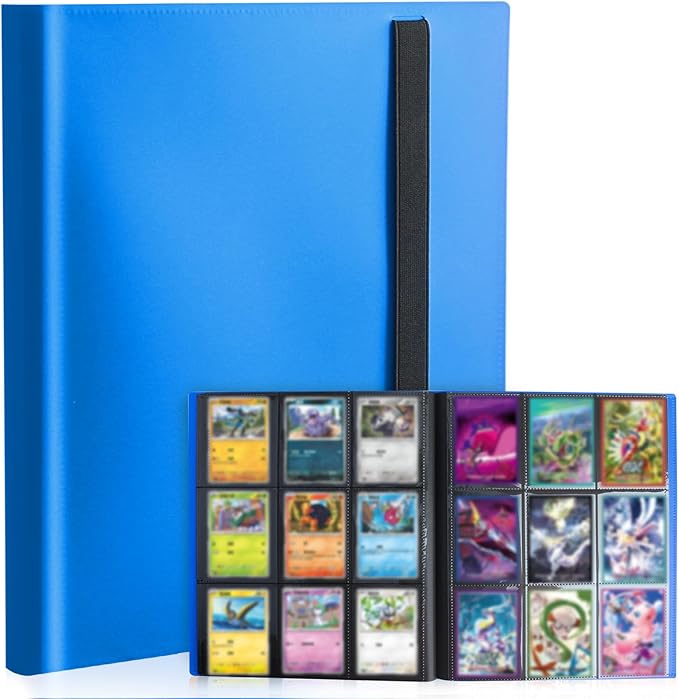 Card Binder 9-Pockets,Trading Card Binder,20 Pages, 360 Card Capacity Collection Binder, Card Folder for MTG, TCG, Game Cards & Sports Cards (Light blue)