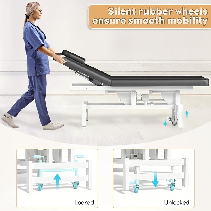 Fully Electric Massage Table with Lift, 1500lbs Capacity - Professional Adjustable Facial Bed for Estheticians, Spa & Waxing, Heavy-Duty 1500lbs Capacity 2r1