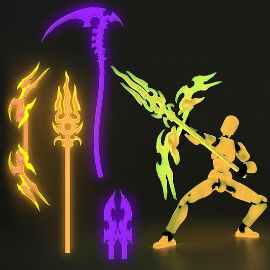 Glowing Titan 13 Action Figure Set Already Assembled, T13 Action Figures with Weapons Accessories 3D Printed T 13 Lucky Robo Dummy Nova 13 Action Figures, Figura de acción t13 (Orange)