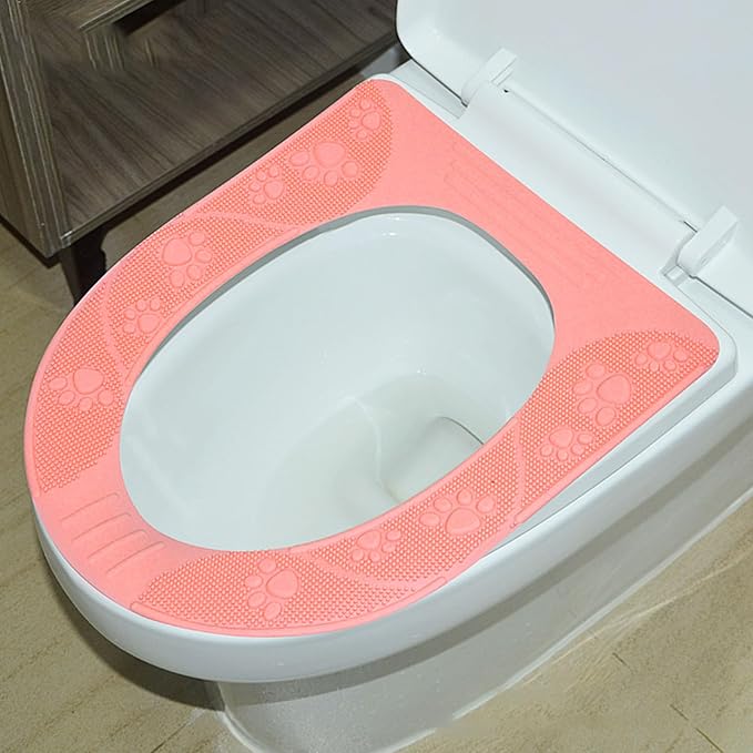 Reusable Toilet Seat Cover Universal Washable Silicone Non Slip Pad for Home and Travel Potty Toddler Covers Foldable Portable Camping Summer Training Toddlers Bags Stool Chairs