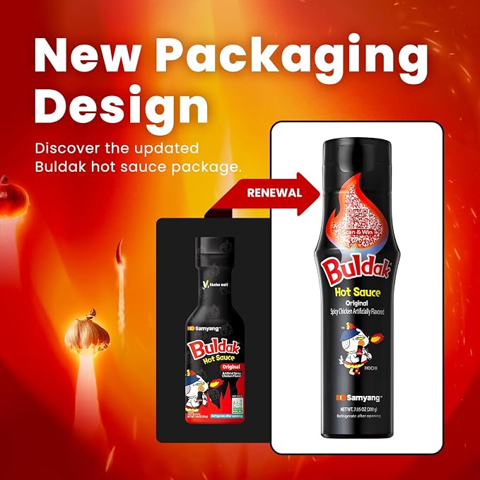Buldak Original Korean Spicy Hot Chicken Sauce for Ramen, 5.57 oz 2-Pack | Bold original spicy chicken flavor; Perfect for ramen, rice, marinades, and stir-fry; Easy squeeze bottle; Every Day