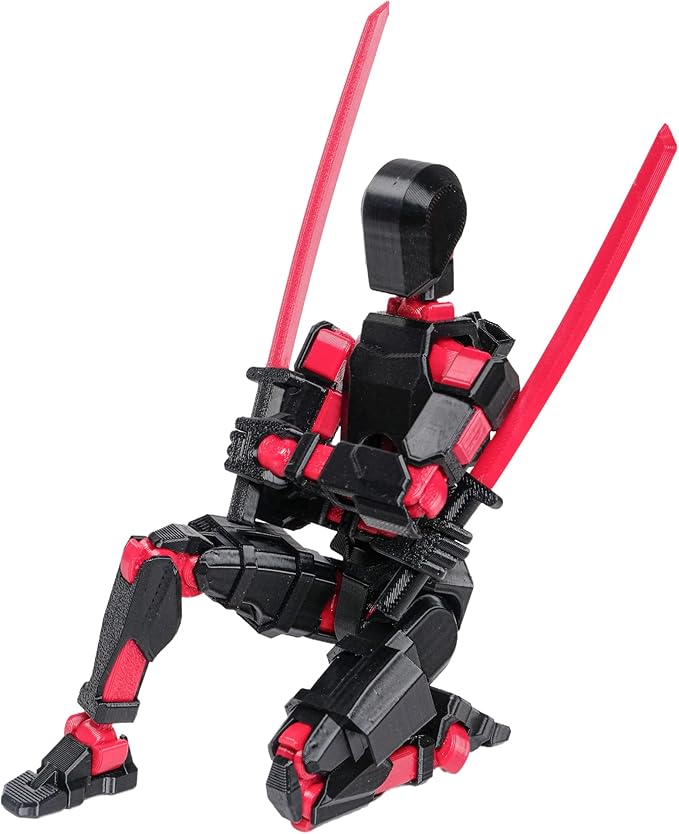(Assembly Completed Dummy 20 Action Figure, 8.1 inches， Strong Magnetic Accessories， 8 Types of Weapons 3D Printed Robot Multi-Jointed Movable, Spider Ninja Series (Black)