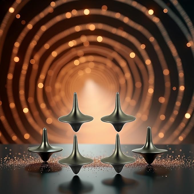 4 Pcs Accurate Spinning Top,Portable Precision Metal Premium Exquisite Perfect Balance Desktop Gyro Toys Vintage Totem Zinc Alloy Toy Spinning Top Desk EDC Little Fidget Toy Spinning Tops