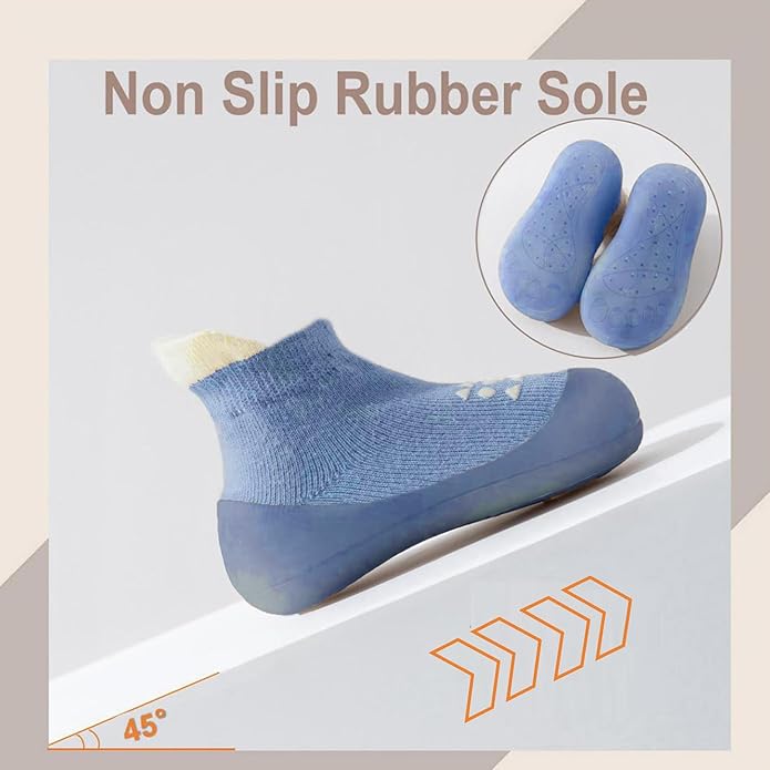Hstyle Baby Sock Shoes Toddler Walking Shoes Infant Non-Slip Slippers Soft Rubber Sole Sneakers for Baby Boys Girls