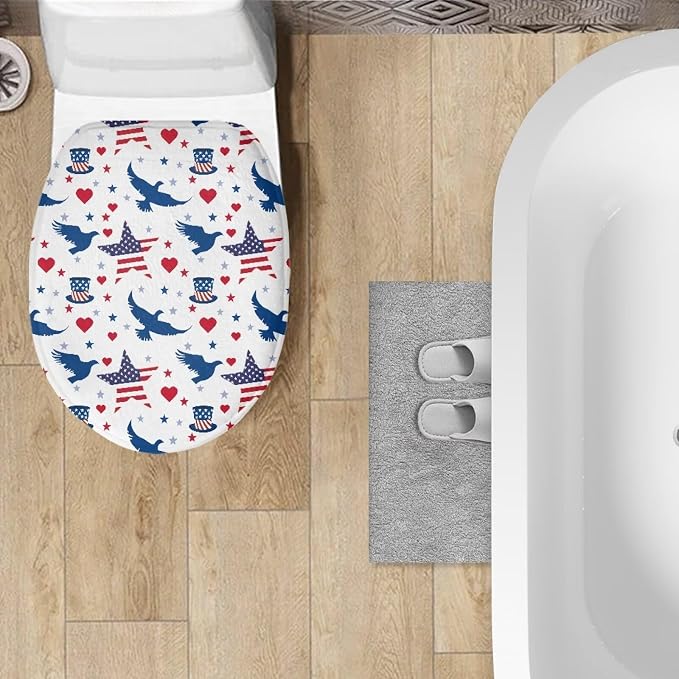 Star Toilet Seat Cover, Comfortable and Dustproof Toilet Lid Cover, Machine Washable and Reusable Toilet Lid Cover