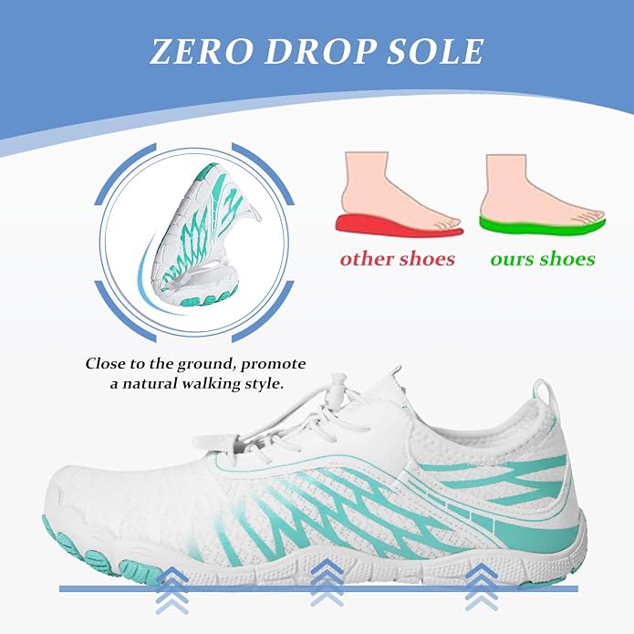 Barefoot Shoes for Women & Men, Grounded Walking Hiking Barefoot Shoes, Wide Toe Box Non-Slip Water Athletic Footwear, Comfortable Vitality Barefoot Footwear, Trail Running Sneakers Unisex