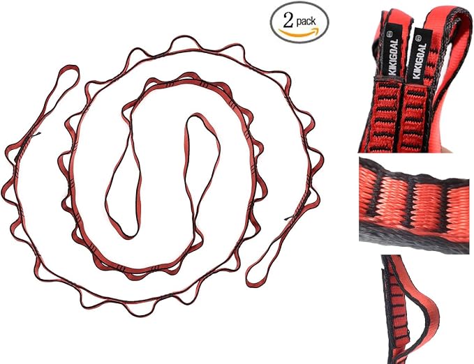 KIKIGOAL 2pcs Safety Daisy Chains Strong Climbing Strap Adjustable Nylon Strap Rope Yoga Pilates Stretching Straps