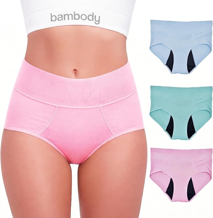 Bambody Absorbent Period Panties - Bamboo Rayon - Period Underwear for Women and Teens - All-Day Long - Overnight Protection