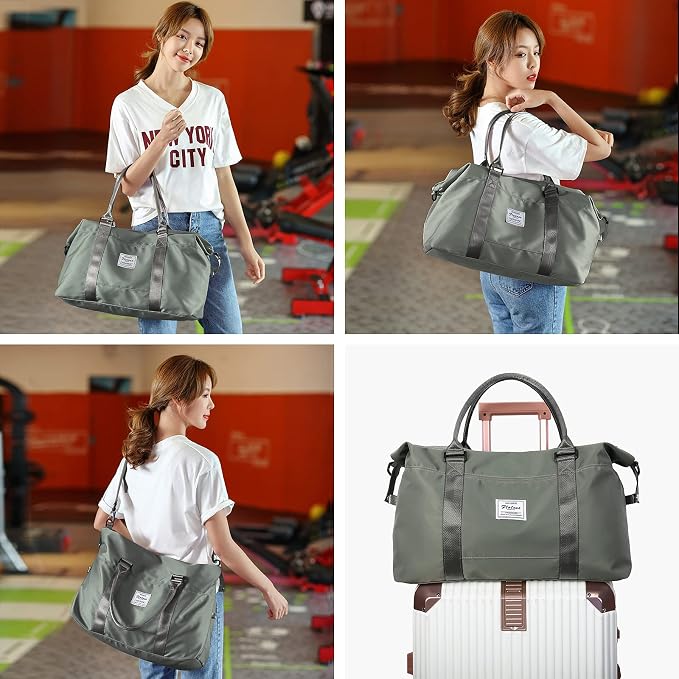 Travel Duffel Bag, Carry On Overnight Weekender Bags for Women | Travel Bag with Wet Pocket & Trolley Sleeve, For Spirit Airlines 18x14x8 Personal Item Bag