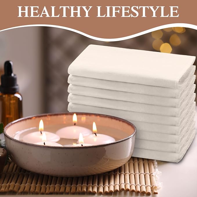 30 Pcs Organic Cotton Flannel for Castor Oil Pack Wrap Unbleached Reusable Castor Oil Wrap Soothing Heat Compress Soft and Highly Absorbent for Abdomen Liver Joints and Other Areas