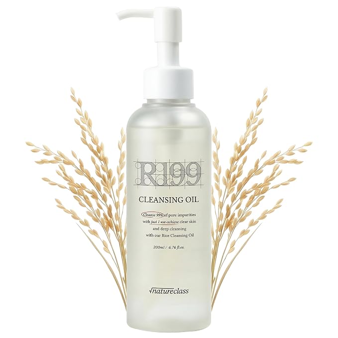 R199 Rice Cleansing Oil Face Cleanser Korean Skincare Makeup Remover Oil Cleanser for Face Blackhead Remover Pore Control Double Cleansing Sensitive Skin 6.76 fl oz