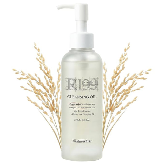 R199 Rice Cleansing Oil Face Cleanser Korean Skincare Makeup Remover Oil Cleanser for Face Blackhead Remover Pore Control Double Cleansing Sensitive Skin 6.76 fl oz