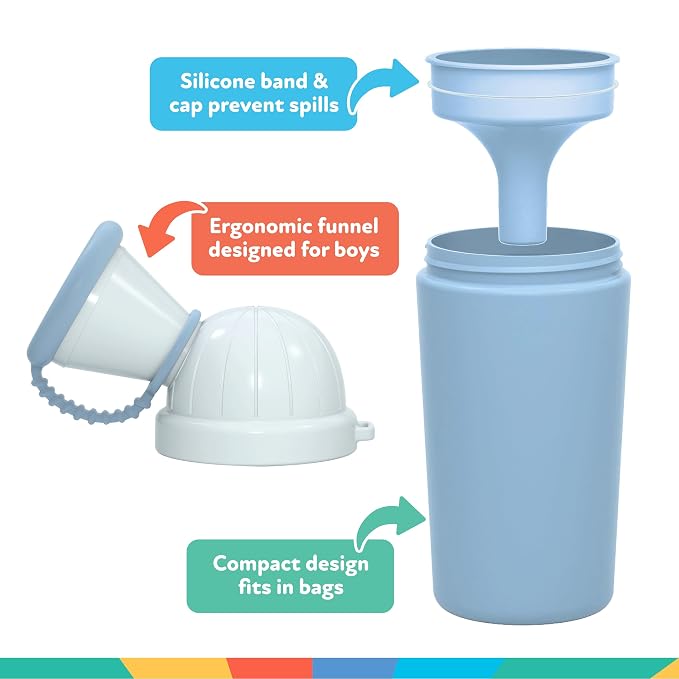 Nuby Travel Potty Urinal for Boys - Leak-Proof Portable Potty for Toilet Training - Toddler Travel Essential