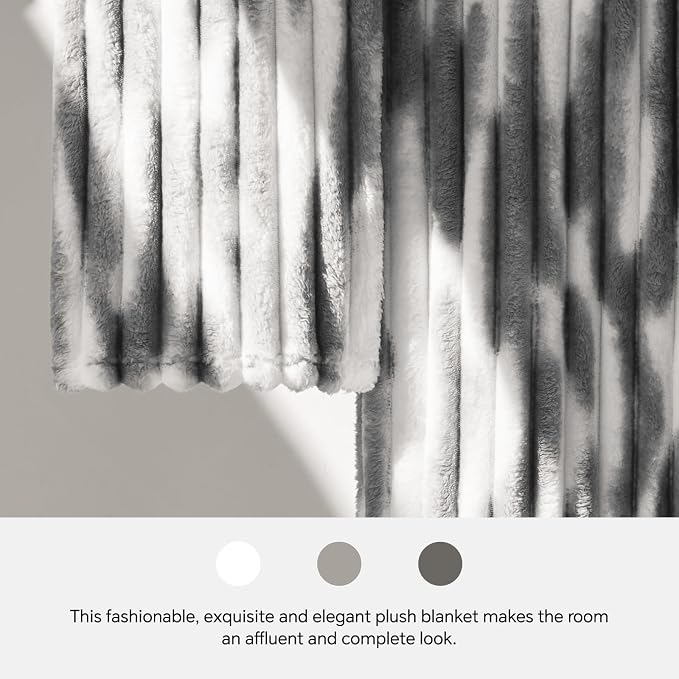 BEDELITE Ribbed Twin Blanket for Couch & Bed, Black&White, 60"x80" | Ultra-Soft Plush Fleece, Cozy, Warm Yet Lightweight, Ribbed Texture, Home Decor, Machine Washable, Giftable, All-Season Use
