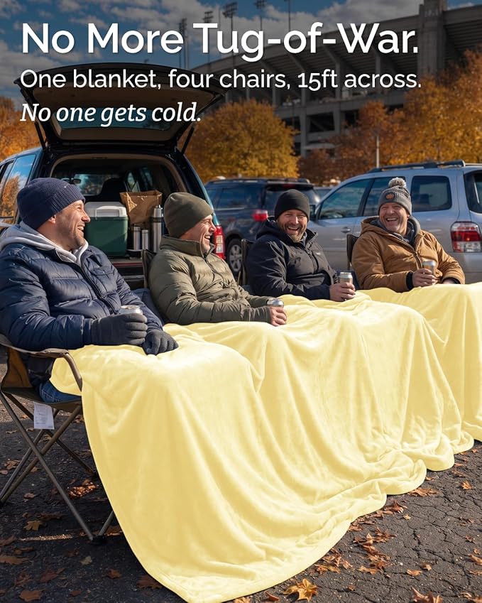 Ultra Soft Fleece Blanket Oversized King Size - Flannel Fleece Luxury Blanket - Lightweight for Couch Bed Chair - Thick, Warm and Breathable - All Season Cozy, Yellow