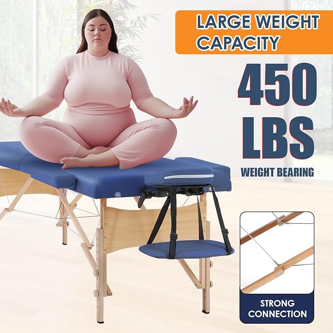 BestMassage Massage Bed Portable Massage Table 2 Folding Lash Bed Height Adjustable 28 Inch Wide Spa Table with Non-Woven Bag for Spa Footmassage Facial CareSpa Tattoo