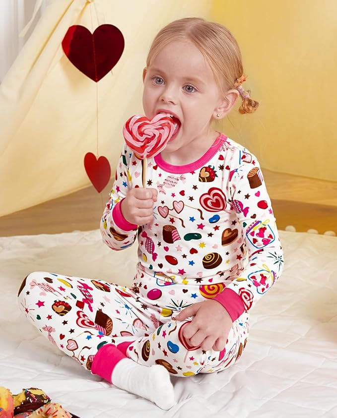 Bamboo Viscose Toddler Girls Kids Pajamas Unicorn Mermaid Pjs Long Sleeve Snug fit 12M-8Y 2pcs Soft Jammies