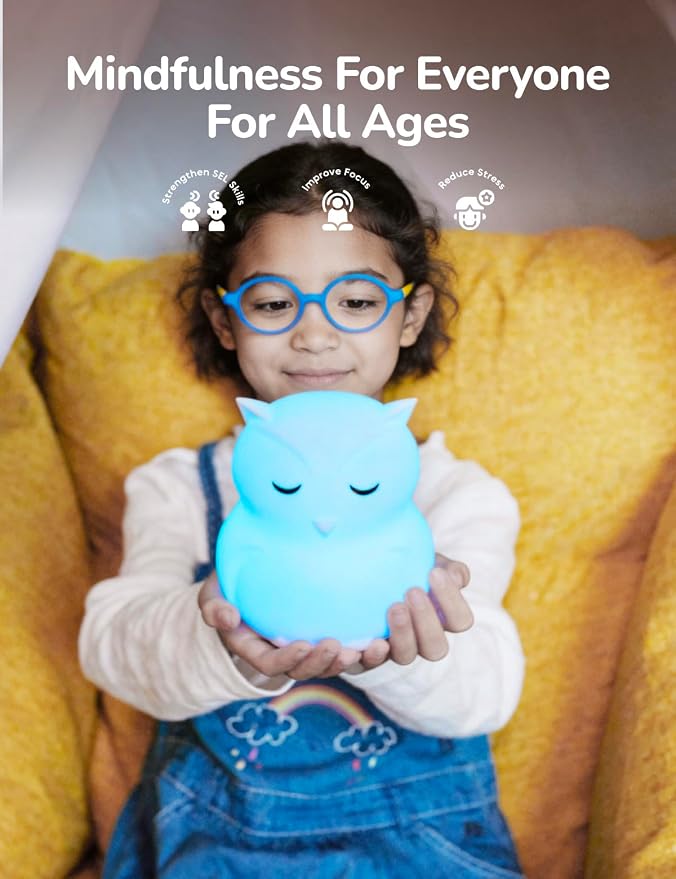 Breathing Pal 'Ollie'- Mindfulness Breathing Light, Guided Visual Meditation Breathing Light, Anxiety Relief Items for Calm Down Corner/Meditation/Sleep Aid for Adult&Kid