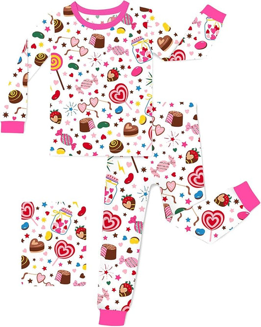 Bamboo Viscose Toddler Girls Kids Pajamas Unicorn Mermaid Pjs Long Sleeve Snug fit 12M-8Y 2pcs Soft Jammies