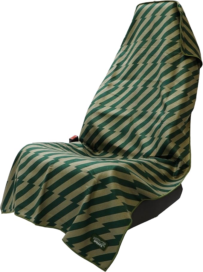 Sprints Athletic Running Towel, Full-Sized, Car Seat Cover - Performance Microfiber (Velocity Blitz Green)