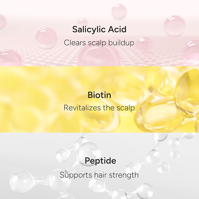 Rice Water Protein Shampoo for Hair Growth & Thinning Hair – Biotin, Niacinamide, Salicylic Acid & 5 Peptides – Korean Volumizing Hair Care – Sulfate, Paraben & Silicone Free – 16.9 fl oz