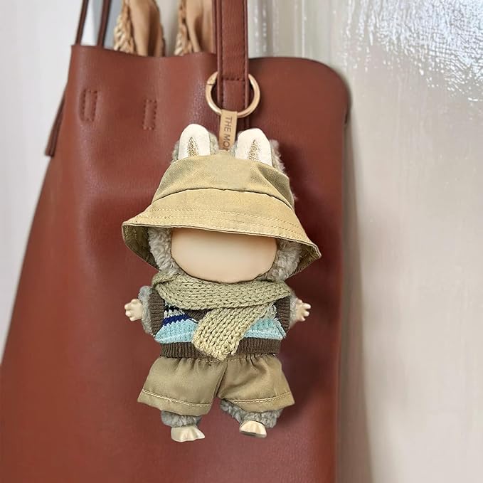 Clothes Fit for 17CM Doll, Fashion Doll Clothes Outfit Set Cute Theme Designer Toys Dress Accessories for Collector Fans Display (Gold V Khaki)