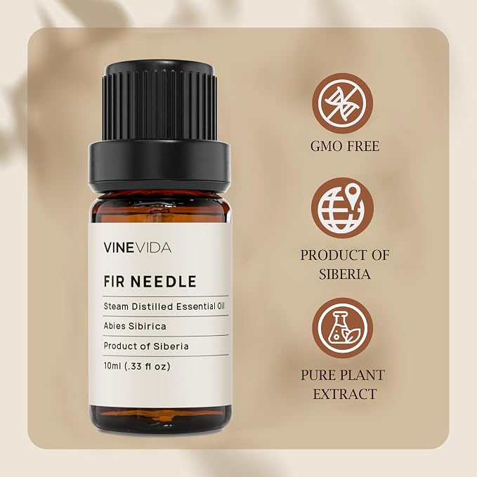 VINEVIDA Fir Needle Essential Oil 10 mL - Undiluted Candle Oil Scent for DIY Candlemaking and Soap Making