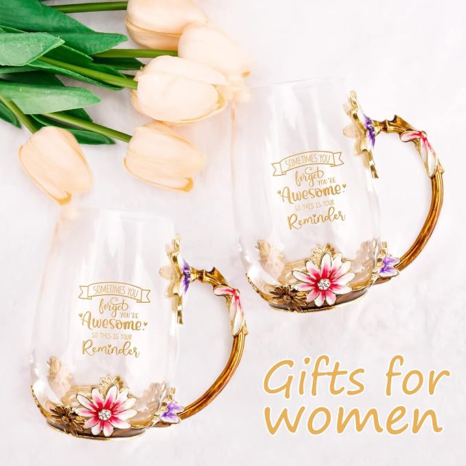 OEAGO Birthday Gifts for Women Mom Plastic Tea Cup Mothers Valentines Day Gifts for Her from Daughter Son Unique Inspirational Friendship Ideas for Female Coworker