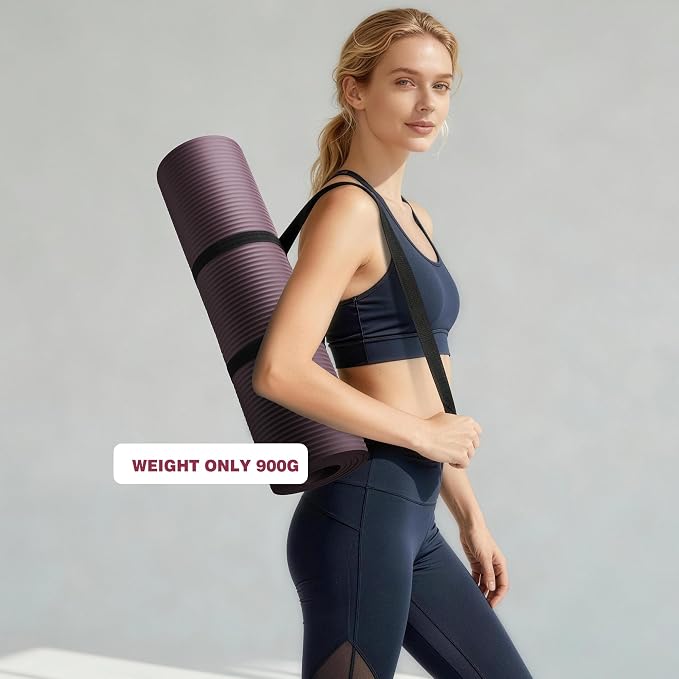 KEEP Extra Thick NBR Yoga Mat for Women & Men, 10mm Thick, 72”x24” Large Exercise Mat with Non-Slip Workout Mat for Yoga, Pilates, Stretching, Meditation – Wide & Cushioned Fitness Mat