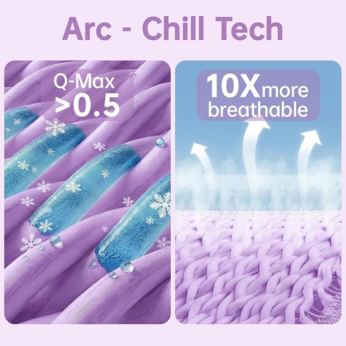 Guohaoi Cooling Blanket for Hot Sleepers and Night Sweats 50"x70" Twin Size | Arc-Chill Q-Max >0.5 Cool Fiber,100% Oeko-Tex Certified Lightweight Summer Blanket for Travel/Outdoor Ultra Cold Breathable