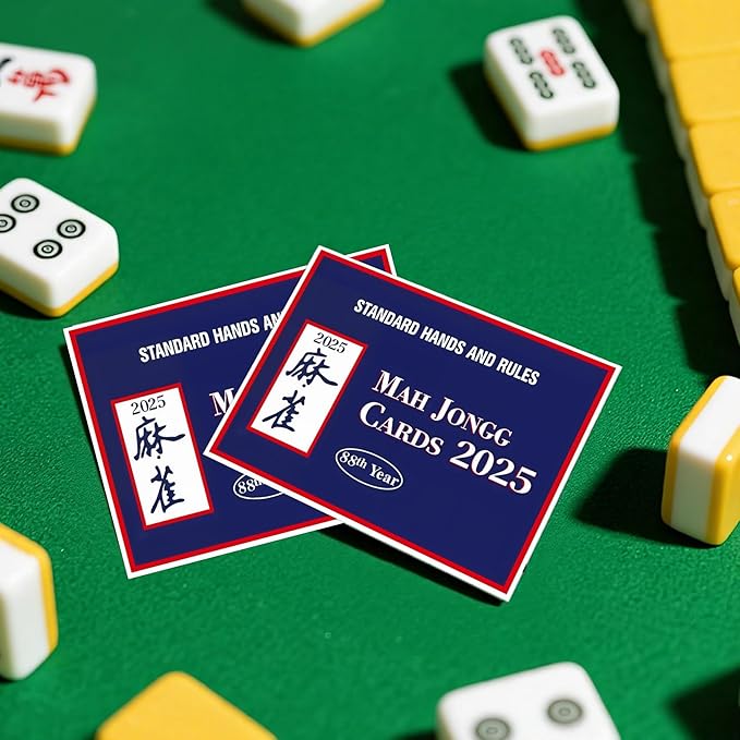 4Pcs mah-Jong Cards 2025 Guide Rules American Official Revision | Mahjong mat 2025 Mahjong Card - Large Print