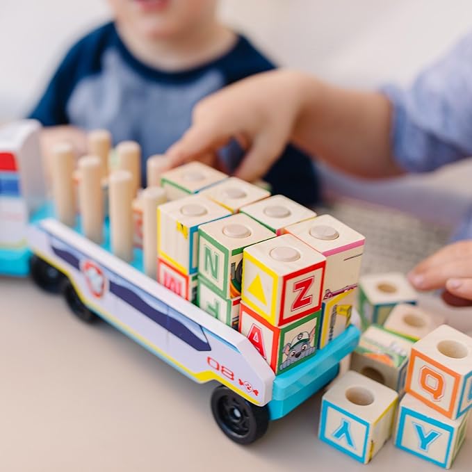 Melissa & Doug PAW Patrol Wooden ABC Block Truck (33 Pieces)