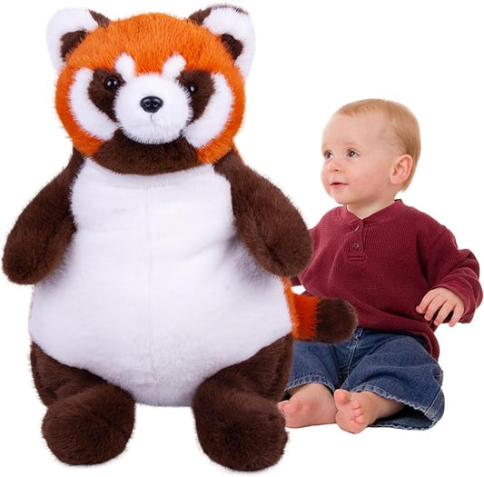 ARELUX Giant 22in Big Red Panda Plush Large Stuffed Animal Hugging Pillow: Soft Jumbo Sleeping Body Warm Fluffy Pillow Adorable Chubby Plushie Toy Gifts for Boys Girls