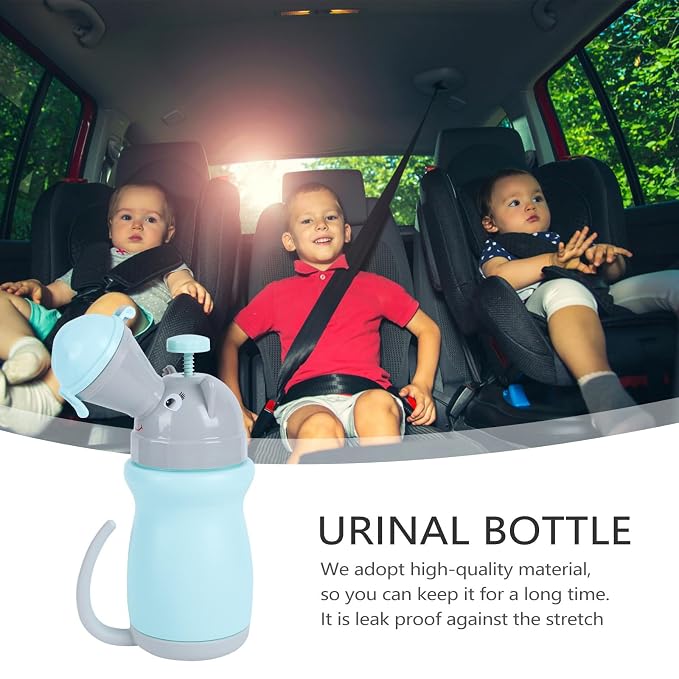BESPORTBLE Portable Urinal Bottle for Boys Emergency Car Potty Travel Urinal Portable with Lid Blue