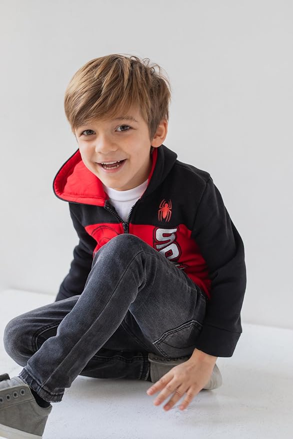 Marvel Avengers Spider-Man Fleece Half Zip Hoodie Toddler to Big Kid Sizes (2T - 18-20)