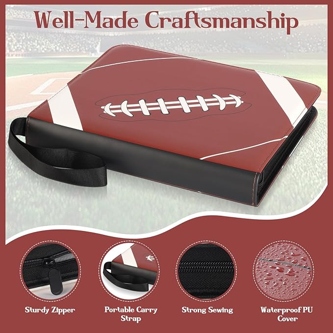 900 Pockets Football Card Binder Sleeves for Trading Cards, 9-Pocket Football Card Sleeves Album Holder Protectors for Basketball Baseball Sports Cards