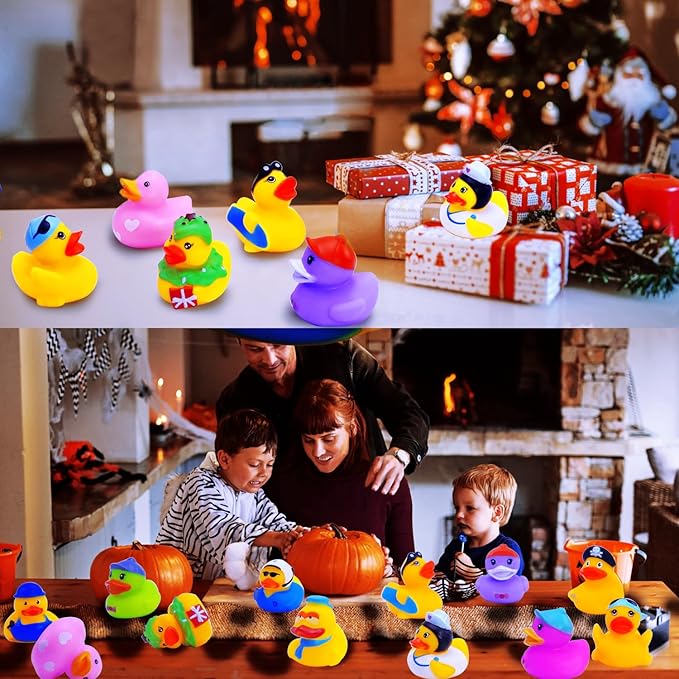 Rubber Ducks Toy Duckies for Kids,Baby Bath Toys, Toddlers Floater Duck Showers Accessories,Classroom Halloween Birthday Showers Time Party Favors Swimming Pool Toy Decoration Gift (12 Pack)