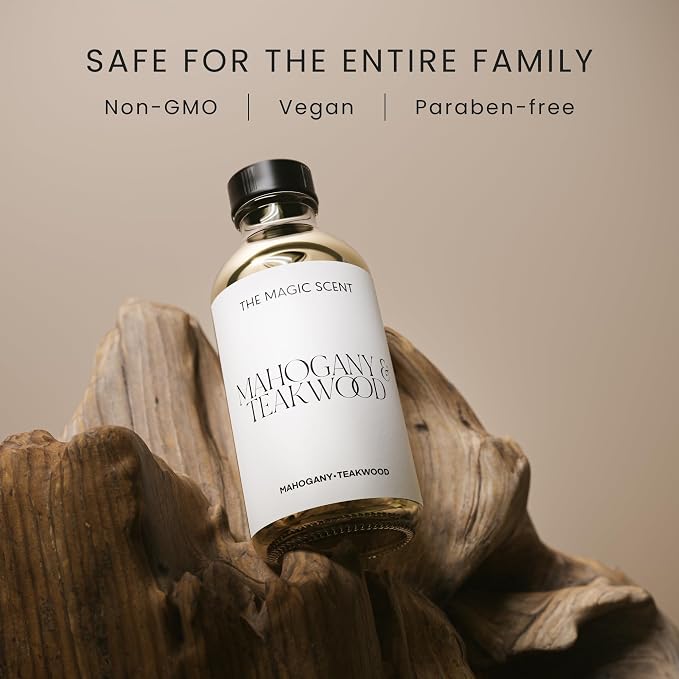 The Magic Scent Mahogany & Teakwood Diffuser Oil - Hotel & Home Luxury Scents Inspired by Abercrombie & Fitch - Diffuser Oil Scents for Home Designed for Use in All Diffusers - 4 fl oz, 120 mL
