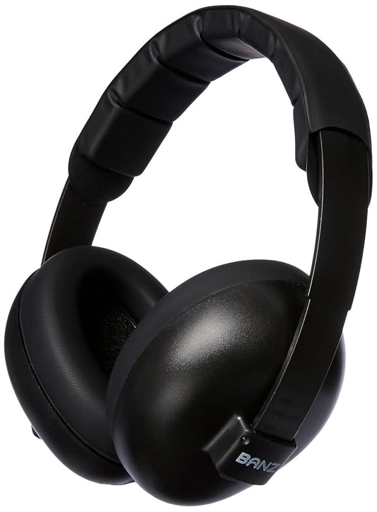 BANZ Baby Earmuffs – Noise Cancelling Headphones for Infant & Toddler Hearing Protection, Baby Ear Muffs Noise Protection, ANSI Certified, Ages 0–2 Years, Adjustable - Black