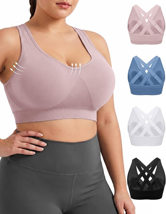 FITTIN Adjustable Sports Bra for Large-Bust: Adjust Support for Workout | No More Settling Dial in Your Perfect Fit Full Coverage No Spillage for Gym & Yoga - for C–DDD Cup Plus Size Large Bust Women