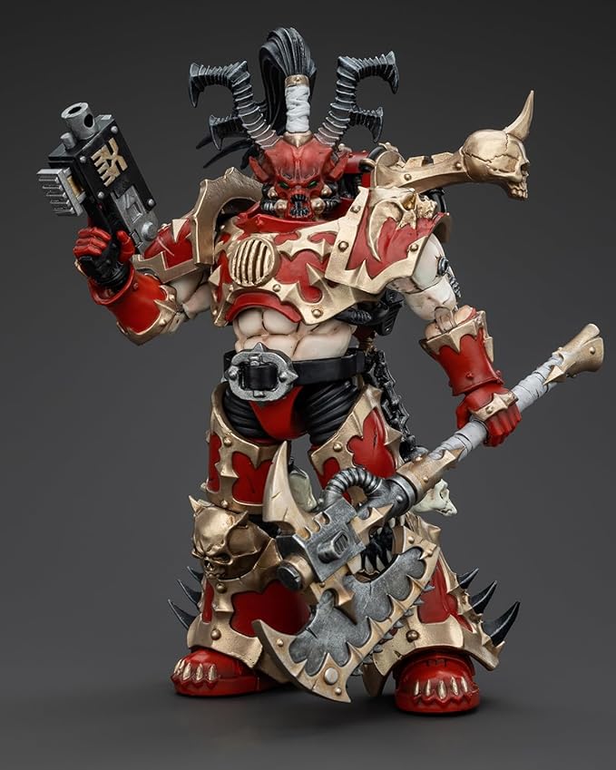 Pipigirl JoyToy GW 40K Genuine License 1:18 Action Figure, World Eaters Lord Invocatus, 4.96 inch Collectible Action Figures Sets