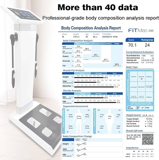 10.1 Inch HD Touch Body Composition Monitor Health Analyzer,Smart Scale Body Weight,Body Bmi Analyzer Scale,Body Scanner Composition Analysis Machine