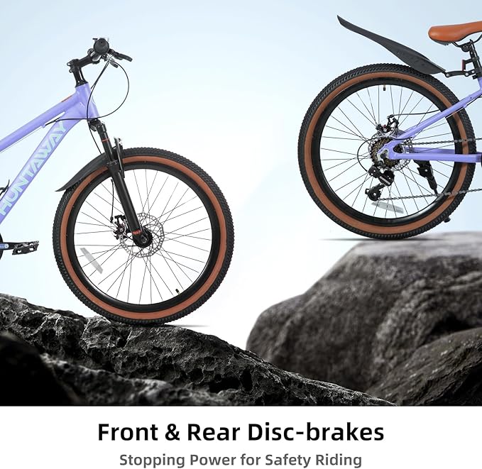 KEANO Huntaway 20 24 Inch Kids Bike for Boys & Girls Ages 7-12 Years Hardtail Mountain Bike for Kids with Aluminum Frame and 7-Speed Drivetrain Children Bicycle