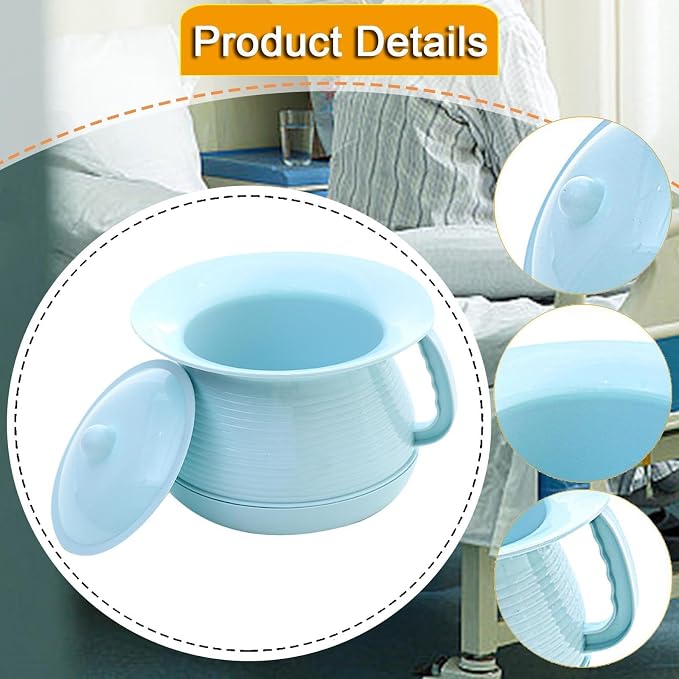 Spittoon Urinal with Lid Travel Potty Thickened Stable Base Small Portable Kids Spittoon Potty Pot for Home Use Seniors, Blue