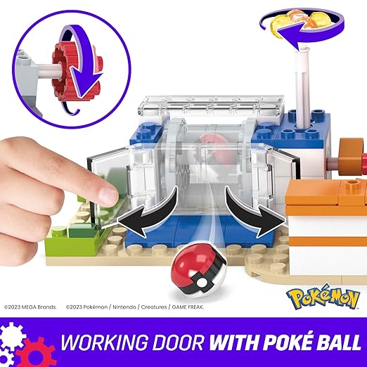 MEGA Pokemon Action Figure Building Toys, Forest Pokemon Center with 648 Pieces, 4 Poseable Characters, Gift Idea for Kids