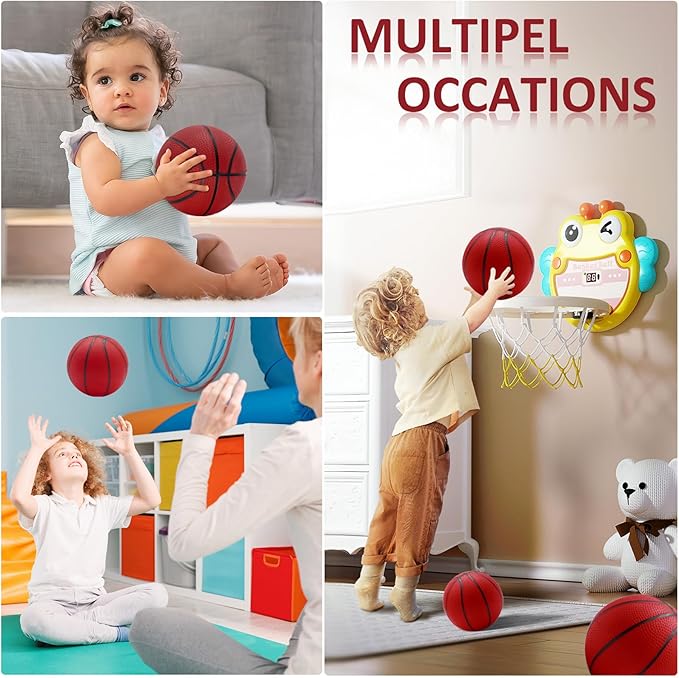 Oleitodh 40Pcs 6" Inflatable Mini Basketball Balls Bulk Inflatable Small Basketball Set, PVC Small Basketballs for Over The Door Hoop Games Party Favors Indoor Outdoor Play Adults Kids Pool Beach