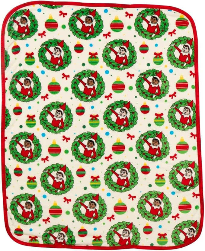 Elf On The Shelf Holiday Christmas Bedding Super Soft Silk Touch Throw, 40 in x 50 in, (Officially Licensed Product) by Franco